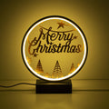 Merry Christmas Agacli Yuvarlak Masa Lambasi - Siyah
