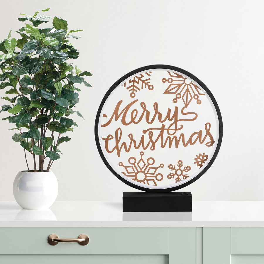Merry Christmas Kar Taneli Masa Lambasi - Siyah