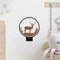 Tek Geyik Orman Metal Duvar Apligi - Siyah