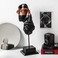Antik Bust Sanatsal Polyester Heykel Obje - Siyah