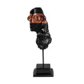Antik Bust Sanatsal Polyester Heykel Obje - Siyah