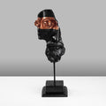 Antik Bust Sanatsal Polyester Heykel Obje - Siyah