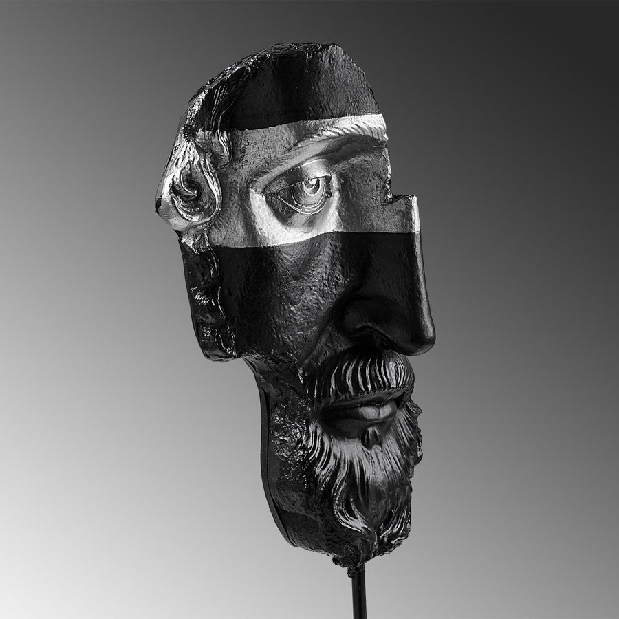 Antik Bust Sanatsal Polyester Heykel Obje - Siyah