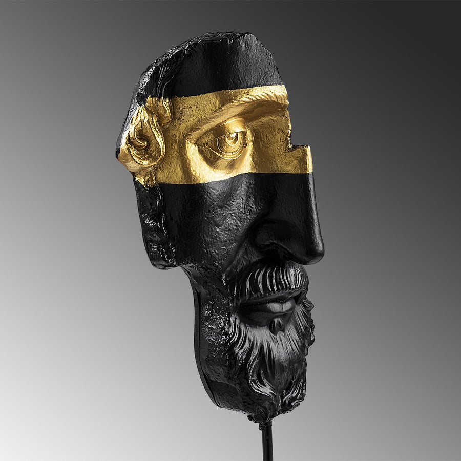 Antik Bust Sanatsal Polyester Heykel Obje - Siyah
