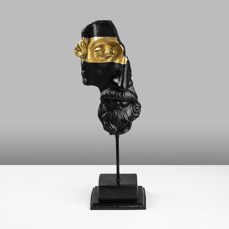 Antik Bust Sanatsal Polyester Heykel Obje - Siyah