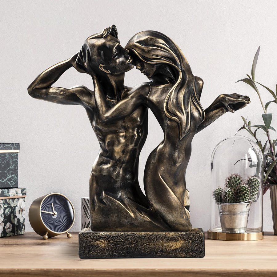 Cift Figur Polyester Heykel - Bakir