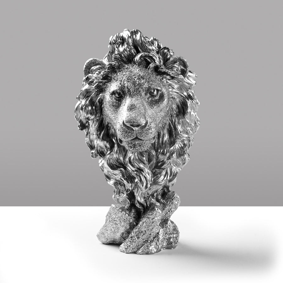 Aslan Modern Polyester Heykel - Gumus