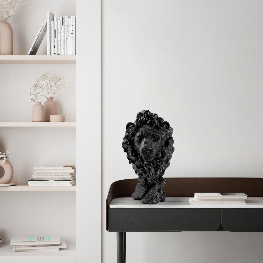 Aslan Modern Polyester Heykel - Siyah