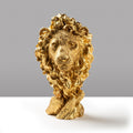 Aslan Basi Polyester Heykel - Altin