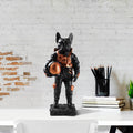 Bulldog Astronot Polyester Heykel - Siyah