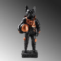Bulldog Astronot Polyester Heykel - Siyah
