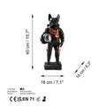 Bulldog Astronot Polyester Heykel - Siyah