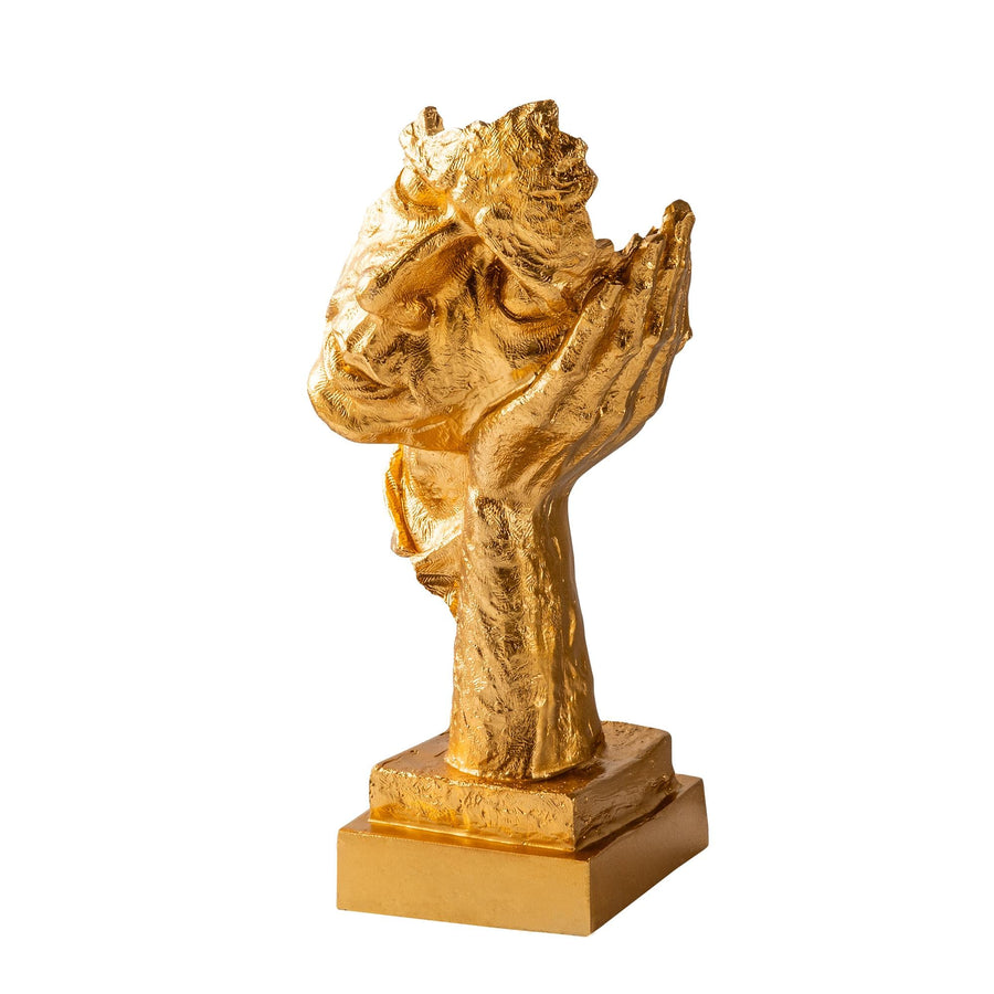 El Tutan Yuz Soyut Polyester Heykel - Altin