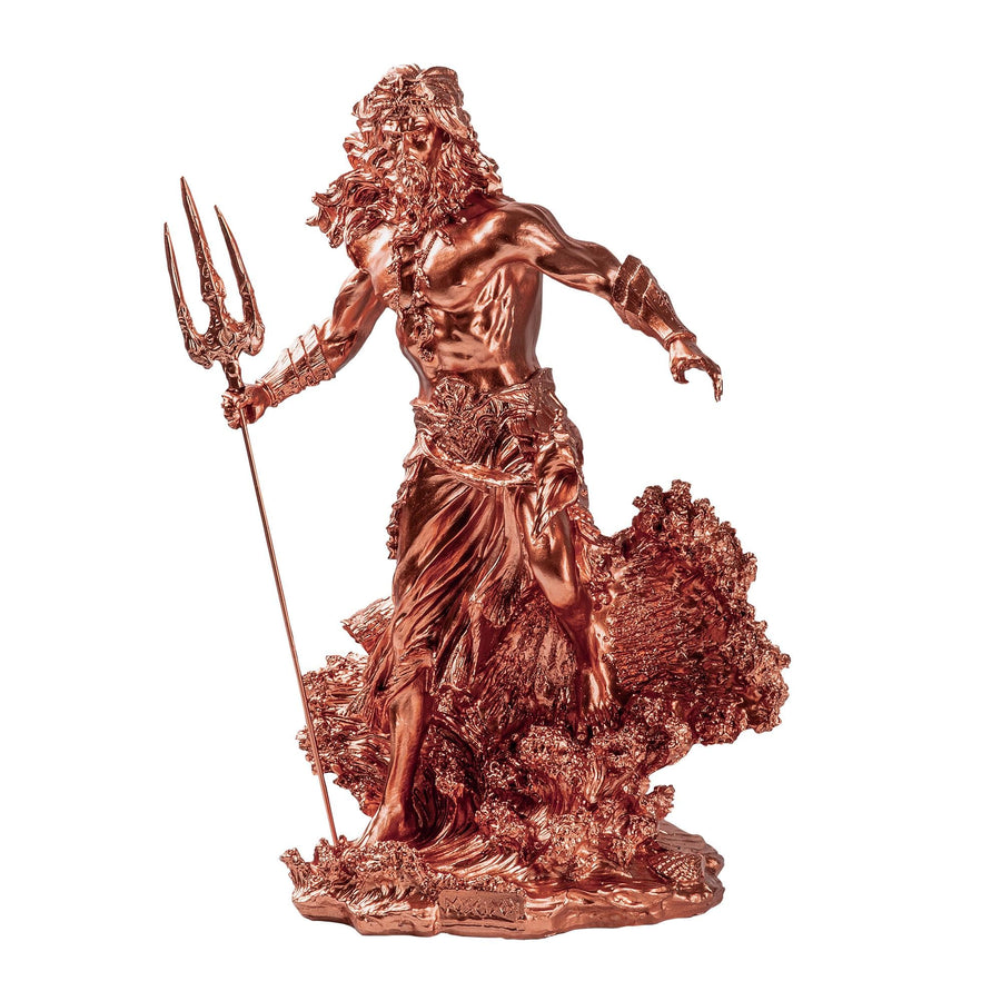 Poseidon Mitolojik Polyester Heykel - Bakir