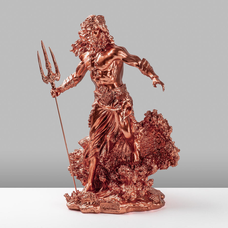 Poseidon Mitolojik Polyester Heykel - Bakir