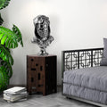 Herakles Aslan Baslikli Polyester Bust - Gumus