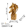 Ikili At Basi Polyester Heykel - Altin