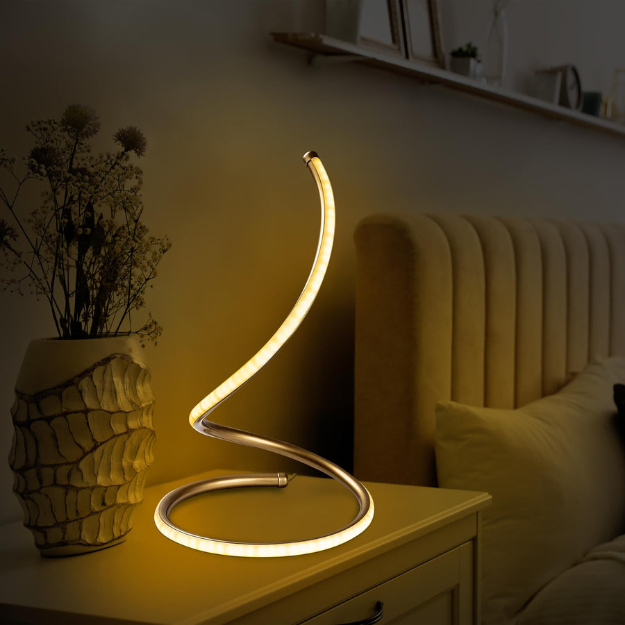 Altın Sarmal LED Masa Lambası - Altin
