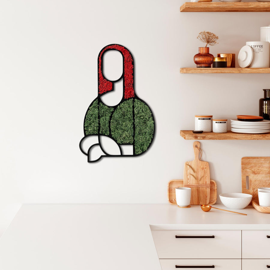 Mona Lisa Yosun Metal Duvar Panosu - Yesil