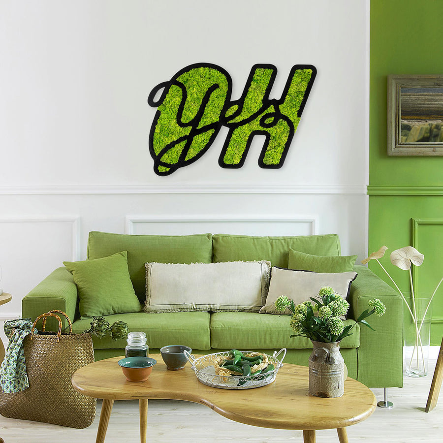 OH Yazili Yosun Metal Duvar Panosu - Yesil