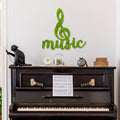 Music Nota Yosun Metal Duvar Panosu - Yesil