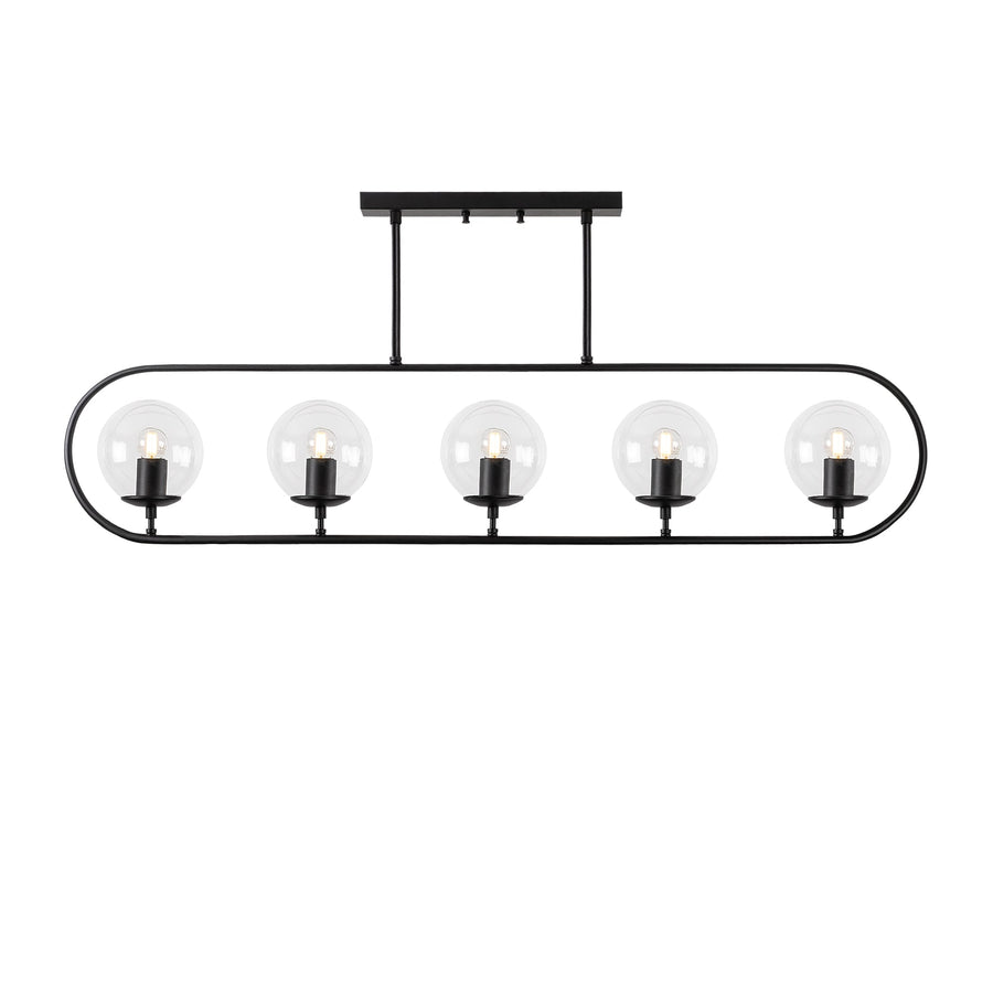 Küre Cam 5'li Oval Plafonyer - Siyah