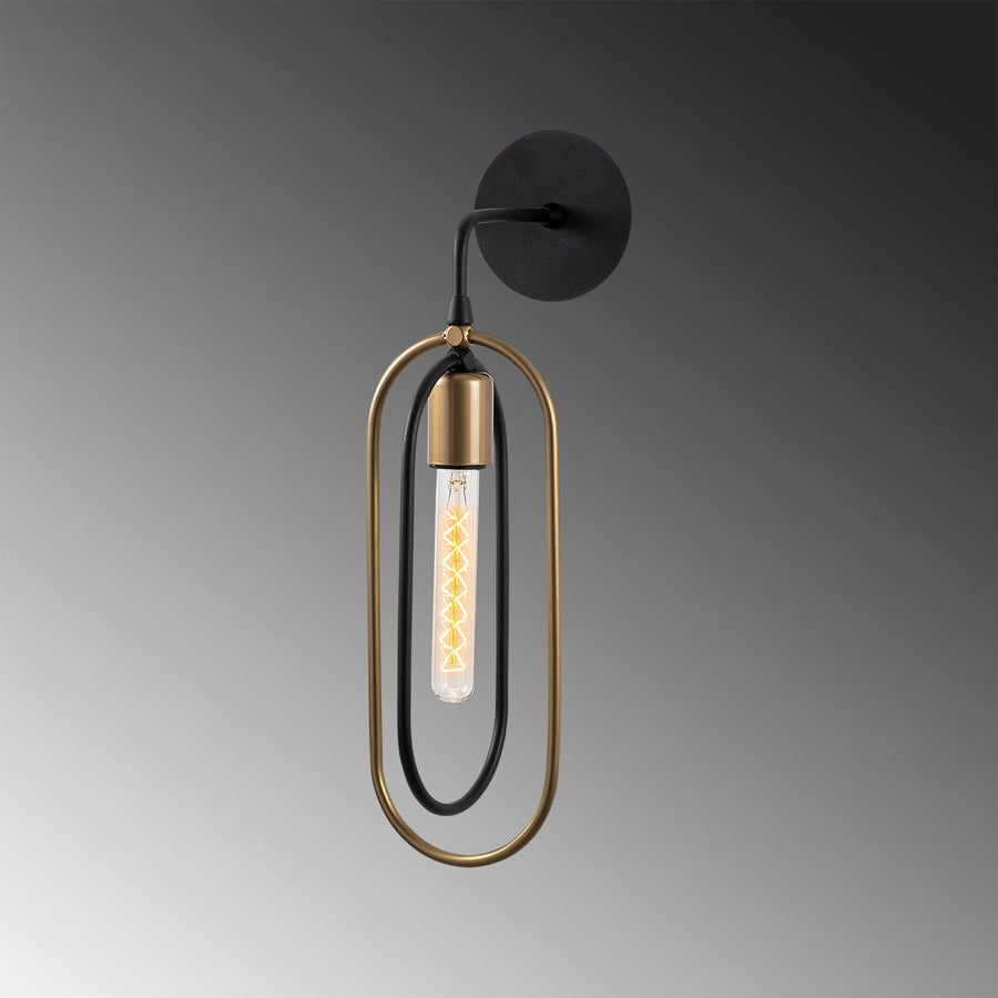 Oval Çerçeve Metal Tekli Aplik - Siyah