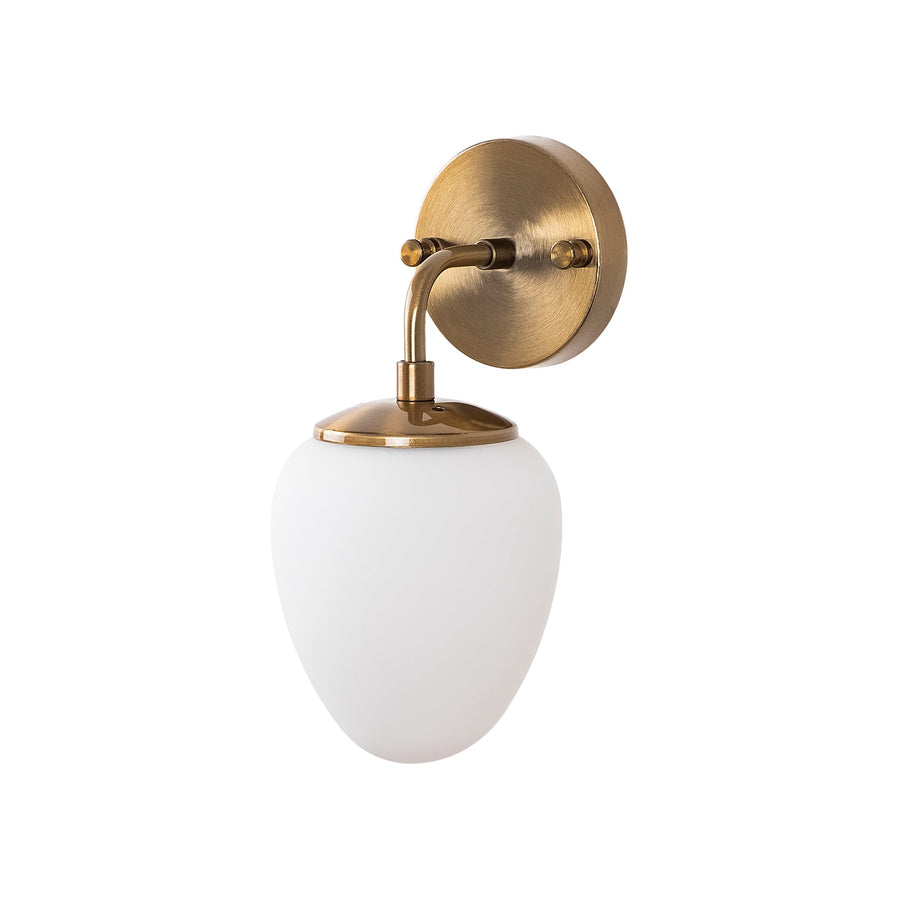 Camlı Oval Tekli Metal Aplik - Altın