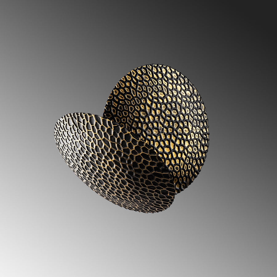 Dokulu Oval Aplik - Siyah