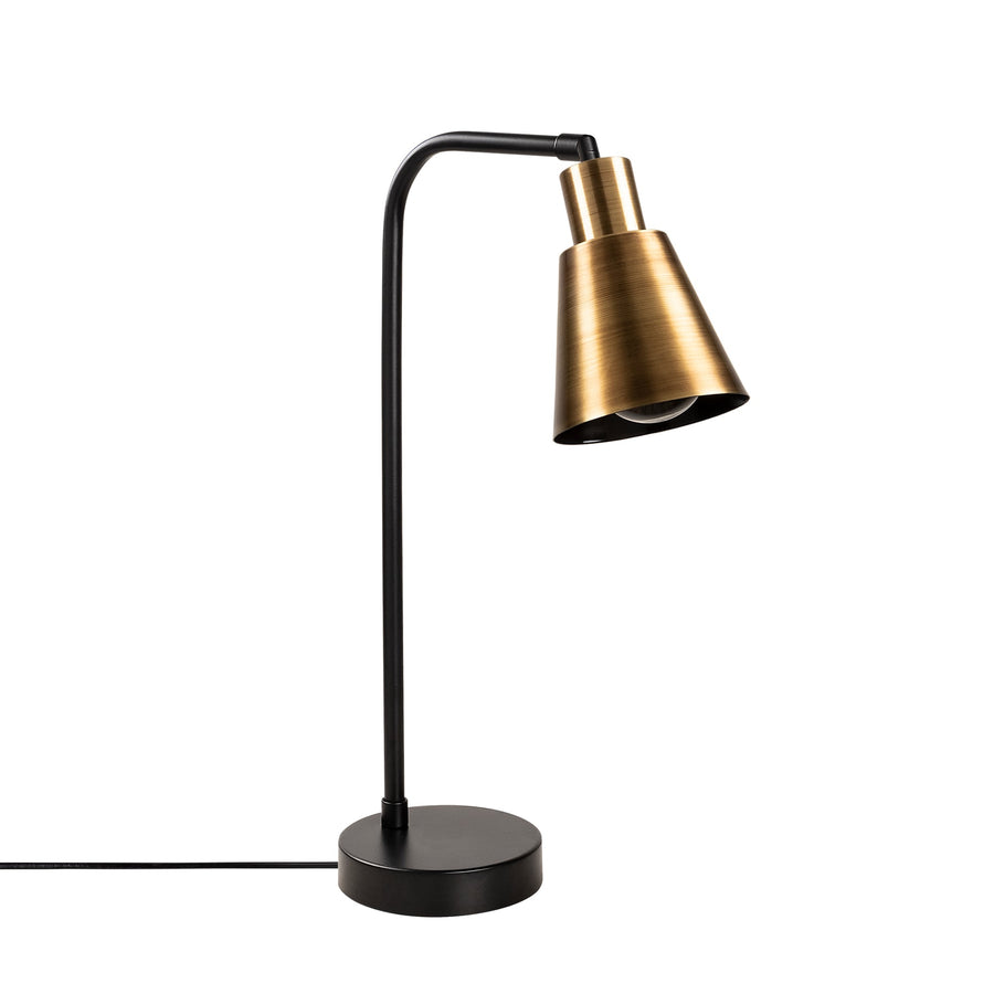 Konik Başlıklı Tekli Masa Lambası Metal - Siyah