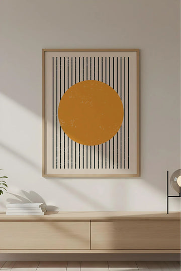 Ahşap Çerçeveli Geometrik Tablo | Huhu572