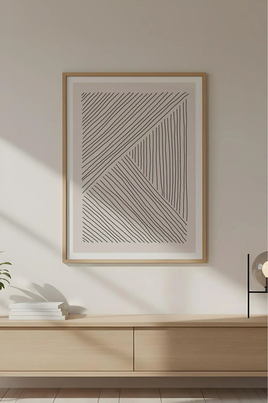 Ahşap Çerçeveli Minimalist Tablo | Huhu574