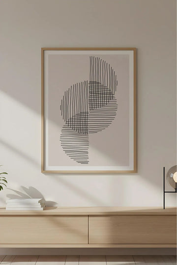 Ahşap Çerçeveli Minimalist Tablo | Huhu577