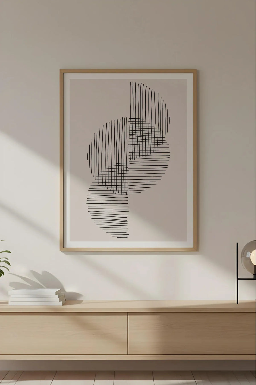 Ahşap Çerçeveli Minimalist Tablo | Huhu577