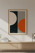 Ahşap Çerçeveli Soyut Geometrik Desenli Tablo | Huhu606