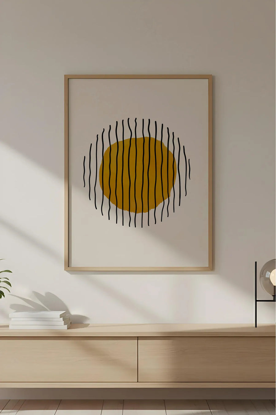 Ahşap Çerçeveli Geometrik Desenli Tablo | Huhu629