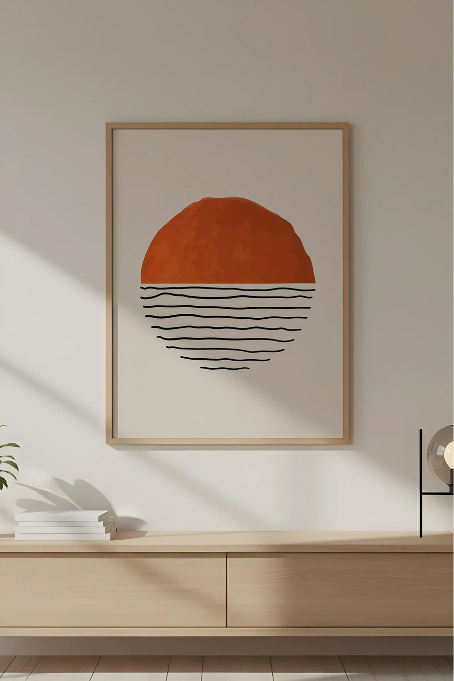 Ahşap Çerçeveli Geometrik Desenli Tablo | Huhu632