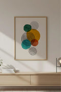 Ahşap Çerçeveli Geometrik Desenli Minimalist Tablo | Huhu634