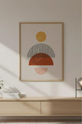 Ahşap Çerçeveli Geometrik Desenli Modern Tablo | Huhu645