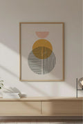 Ahşap Çerçeveli Geometrik Desenli Modern Tablo | Huhu646
