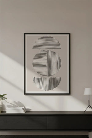 Ahşap Siyah Çerçeveli Minimalist Tablo | Huhu576