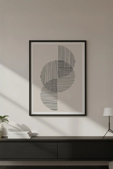 Ahşap Siyah Çerçeveli Minimalist Tablo | Huhu577