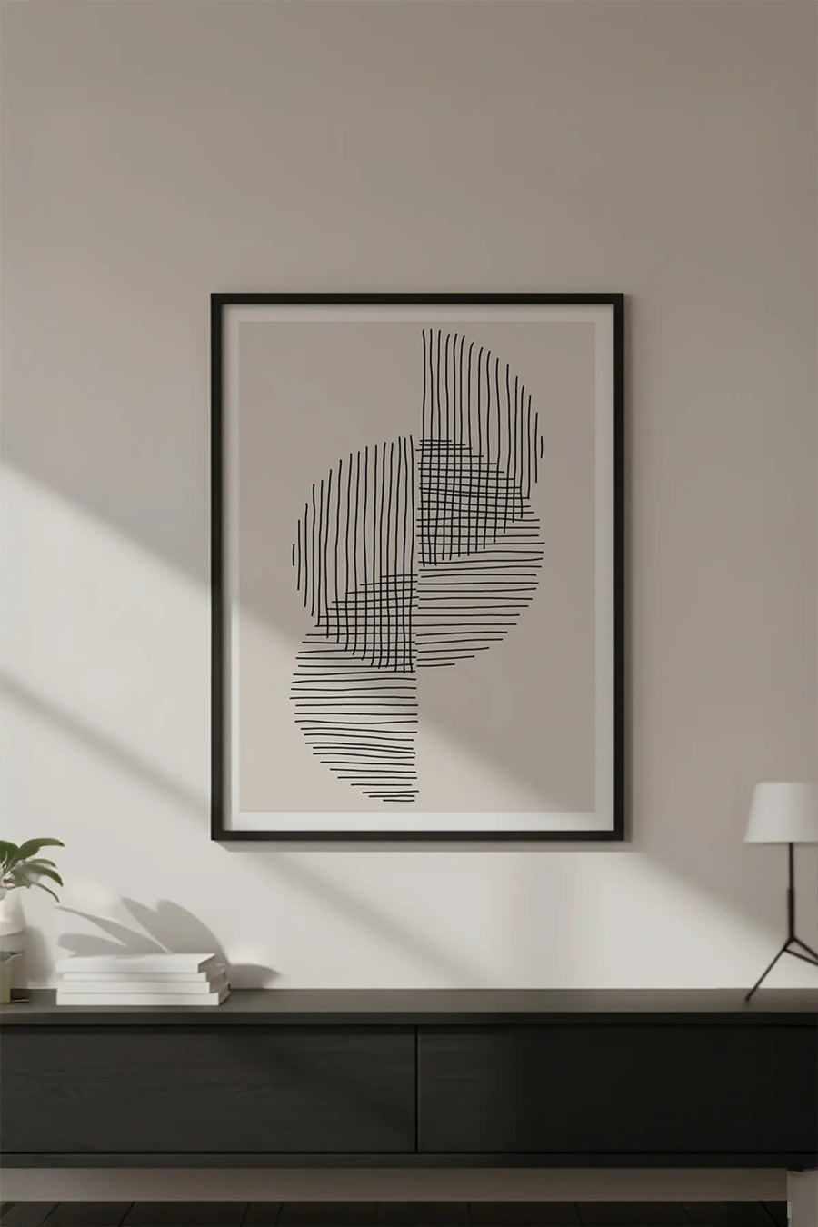 Ahşap Siyah Çerçeveli Minimalist Tablo | Huhu577