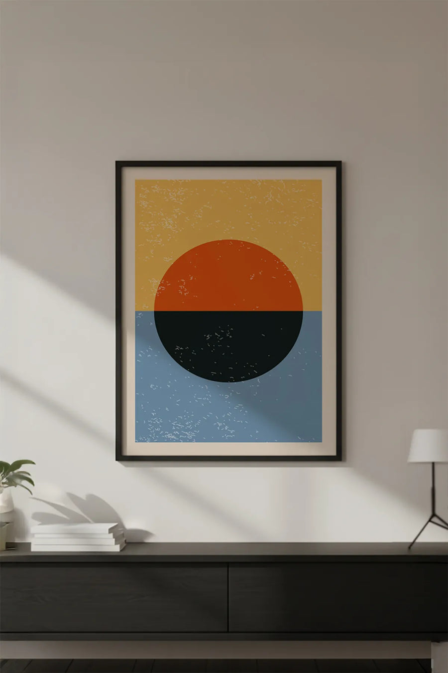 Ahşap Siyah Çerçeveli Soyut Geometrik Desenli Tablo | Huhu601