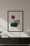 Ahşap Siyah Çerçeveli Geometrik Desenli Minimalist Tablo | Huhu627