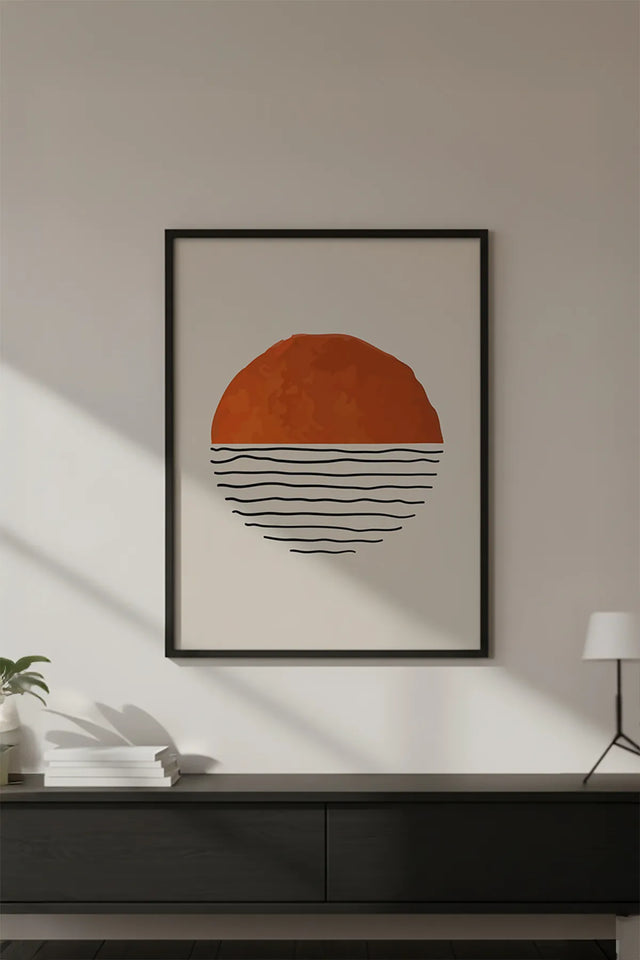 Ahşap Siyah Çerçeveli Geometrik Desenli Tablo | Huhu632
