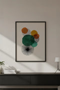 Ahşap Siyah Çerçeveli Geometrik Desenli Minimalist Tablo | Huhu633