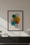 Ahşap Siyah Çerçeveli Geometrik Desenli Minimalist Tablo | Huhu634
