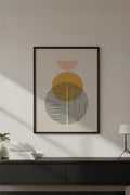 Ahşap Siyah Çerçeveli Geometrik Desenli Modern Tablo | Huhu646