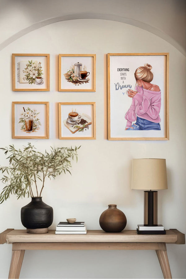 Şık Çerçeveli Duvar Tablo Seti - Modern 5’li Set | huhu460